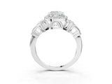 Platinum Cushion Cut Halo Diamond Split Shank Engagement Ring with Four-Prong Setting_16