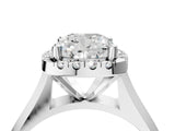 Platinum Cushion Cut Halo Solitaire Engagement Ring with Square Band and Four-Prong Setting_28