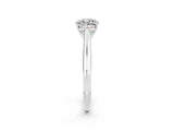 Platinum Cushion Cut Moissanite Solitaire Engagement Ring with Cathedral Setting and Four-Prong Mount_14