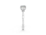 Platinum Cushion Cut Moissanite Solitaire Engagement Ring with Classic Band and Four-Prong Setting_14
