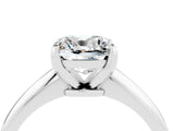 Platinum Cushion Cut Moissanite Solitaire Engagement Ring with Classic Band and Four-Prong Setting_16