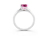 Platinum Cushion Cut Pink Sapphire Solitaire Engagement Ring with Classic Band and Four-Prong Setting_15