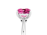 Platinum Cushion Cut Pink Sapphire Solitaire Engagement Ring with Classic Band and Four-Prong Setting_17