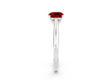 Platinum Cushion Cut Ruby Solitaire Engagement Ring with Cathedral Setting and Four-Prong Mount_2