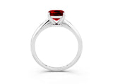 Platinum Cushion Cut Ruby Solitaire Engagement Ring with Classic Band and Four-Prong Setting_15