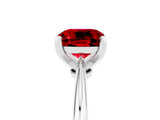 Platinum Cushion Cut Ruby Solitaire Engagement Ring with Classic Band and Four-Prong Setting_17