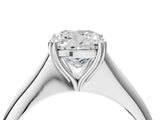 Platinum Cushion Cut Solitaire Diamond Ring with Six-Prong Setting and Classic Band_10