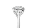 Platinum Cushion Cut Solitaire Diamond Ring with Six-Prong Setting and Classic Band_11