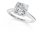 Platinum Cushion Cut Solitaire Diamond Ring with Six-Prong Setting and Classic Band_7