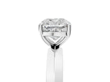 Platinum Cushion Cut Solitaire Engagement Ring with Flat Band and Four-Prong Setting 5