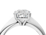 Platinum Cushion Cut Solitaire Engagement Ring with Tapered Band and Four-Prong Setting 4