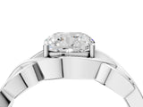 Platinum Cushion Cut Solitaire Intertwined Band Prong Setting Ring_17