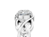 Platinum Cushion Cut Solitaire Intertwined Band Prong Setting Ring_18