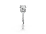 Platinum Cushion Cut Solitaire Split Shank Pave Diamond Engagement Ring with Four-Prong Setting_15