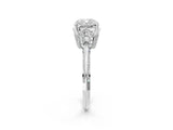 Platinum Cushion Cut Solitaire Split Shank Pave Diamond Engagement Ring with Four-Prong Setting_51