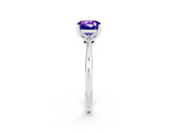 Platinum Cushion Cut Tanzanite Solitaire Engagement Ring with Classic Band and Four-Prong Setting_14