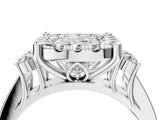 Platinum Cushion Halo Diamond Engagement Ring with Split Shank and Four-Prong Setting 4