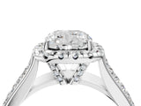 Platinum Cushion Halo Round Diamond Pave Band with Prong Setting 4
