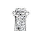 Platinum Cushion Halo Round Diamond Pave Band with Prong Setting 5