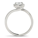 Platinum Cushion Halo Solitaire Engagement Ring with Round Diamond and Four-Prong Setting 2