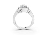 Platinum Cushion Halo Split Shank Milgrain Diamond Ring_29