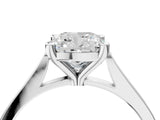 Platinum Cushion Solitaire Diamond Ring with Four-Prong Setting and Tapered Band 4