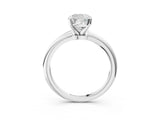 Platinum Cushion Solitaire Diamond Ring with Six-Prong Setting on a Classic Band 3