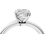 Platinum Cushion Solitaire Diamond Ring with Six-Prong Setting on a Classic Band 4