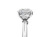 Platinum Cushion Solitaire Diamond Ring with Six-Prong Setting on a Classic Band 5