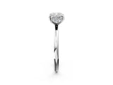 Platinum Cushion Solitaire Diamond Ring with a Classic Band and Four-Prong Setting 2