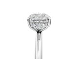Platinum Cushion Solitaire Diamond Ring with a Classic Band and Four-Prong Setting 5
