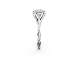 Platinum Cushion Solitaire Twist Band Six-Prong Setting 2