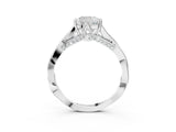 Platinum Cushion Solitaire Twist Band Six-Prong Setting 3