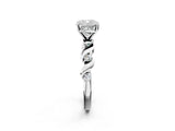 Platinum Cushion Solitaire Twisted Band with Prong Setting 2