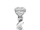 Platinum Cushion Solitaire Twisted Band with Prong Setting 5