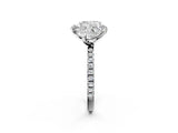 Platinum Cushion and Heart Toi Moi Ring with Prong Setting and Micro Pave Band 2