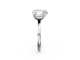 Platinum Cushion and Heart Toi Moi Ring with Prong Setting and Plain Band 2