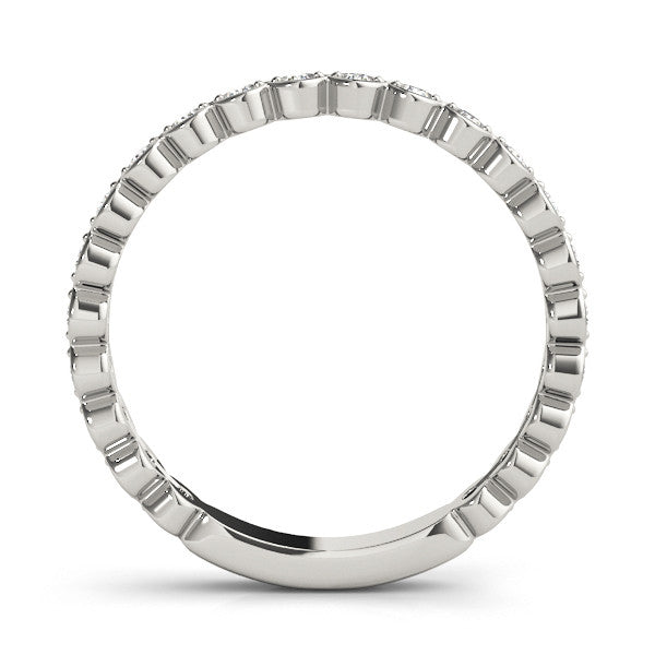 Platinum Diamond Bezel Set Round Eternity Band