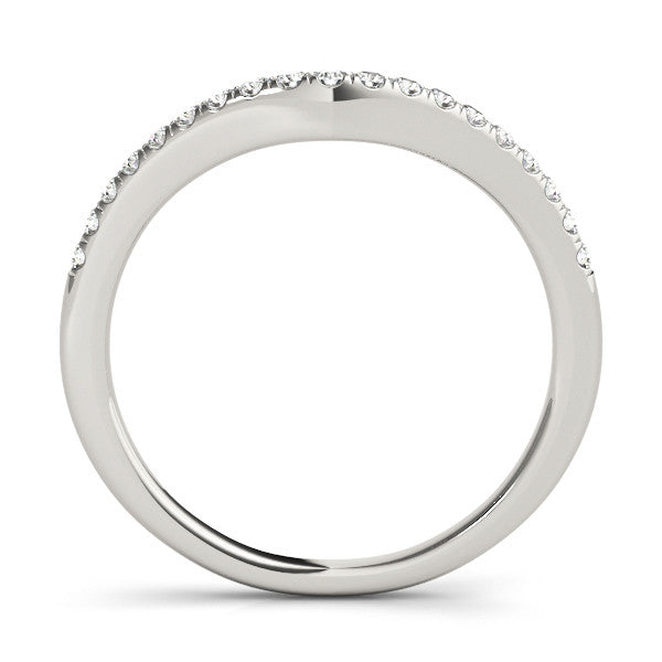 Platinum Diamond Pavé Curved Wedding Band 1