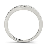 14K White Gold Diamond Pavé Curved Wedding Band