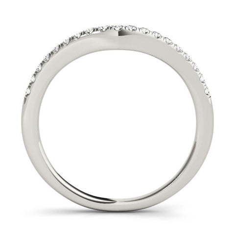 Platinum Diamond Pavé Curved Wedding Band 1