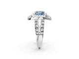 Platinum Double Halo Fancy Blue Princess Cut Diamond Split Shank Prong Setting Ring_14