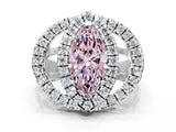 Platinum Double Halo Fancy Pink Marquise Cut Diamond Split Shank Prong Setting Ring_12