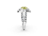 Platinum Double Halo Fancy Yellow Round Cut Diamond Split Shank Prong Setting Ring_14