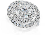 Platinum Double Halo Round Diamond Split Shank Prong Setting Ring_33