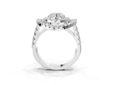 Platinum Double Halo Round Diamond Split Shank Prong Setting Ring_35