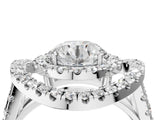 Platinum Double Halo Round Diamond Split Shank Prong Setting Ring_36
