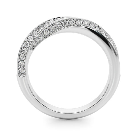 Platinum Double Row Pavé Round Diamond Channel Set Band 1