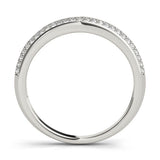 Platinum Double Row Round Diamond Pavé Eternity Band 1