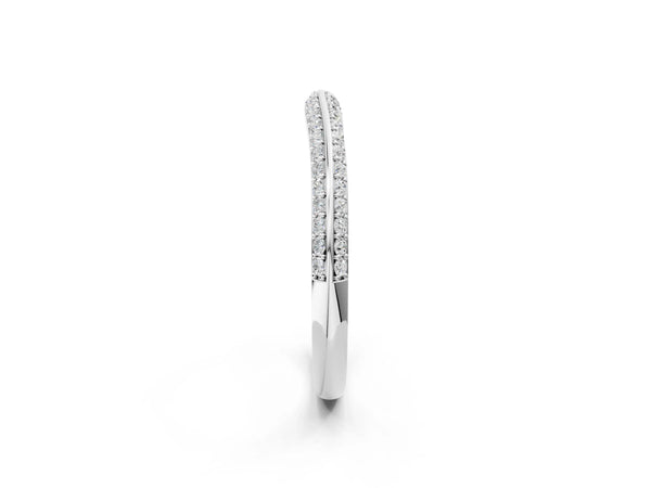 Platinum Double Row Round Diamond Pavé Eternity Band